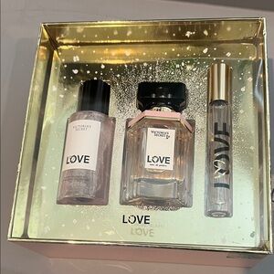Victoria's Secret Love Fragrance Trio in Gold Box